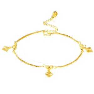 Fashion s 24K Gold Anklet Chain Charm Man Women Birthday Party Anniversary Gift Jewelry