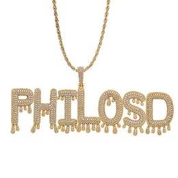 Модное ожерелье с индивидуальным именем для мужчин и женщин, роскошный дизайнер, сделай сам, буквы, имена, ледяные подвески, модные ожерелья в стиле хип-хоп, ювелирные изделия 186H