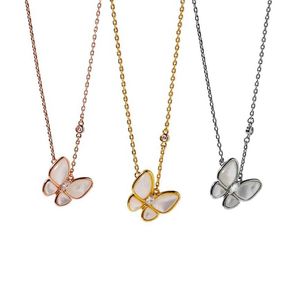 Mode S925 classique doux coquille 4/quatre feuilles trèfle papillon collier Malachite pendentif chaîne pour femmes filles saint valentin Mo227j