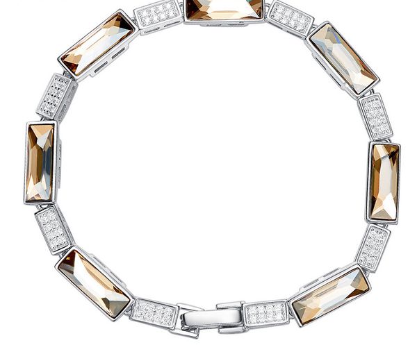 Le bracelet tendance en argent sterling Fashion-S925 adopte le bracelet en cristal Swarovski