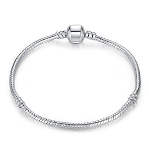 Mode S925 En Argent Sterling Plaqué Serpent Chaîne Bracelet Fit Charme Perles Bracelets Femmes Bijoux À Bricoler Soi-Même Faisant Des Accessoires Prix De Gros