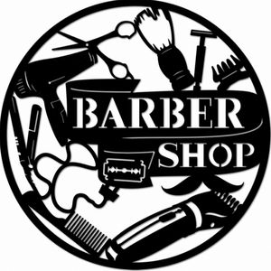 Fashion Salon Haircut Barber Shop Metal Wall Art Round 22
