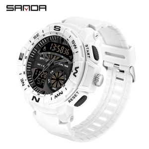 Mode Sanda Top marque double affichage montre-bracelet hommes montres militaire montre-bracelet sport pour horloge extérieure étanche heure 6037 G1022