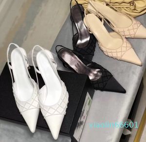 Mode-sandales bout pointu chaussures habillées femmes classiques sandales à talons hauts blanc noir pompes sexy mariage chaussures de mariée mode bas talons nus