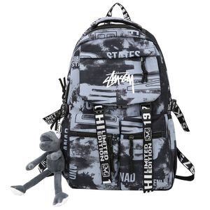 Fashion School Backpack voor tienerjongens Cool Schoolbag Waterdicht lichtgewicht reis graffiti Backpack College Large Bookbag