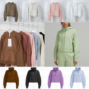 Mode Scubas Femmes Yoga Sweats à capuche Vestes épais Scuba Hoodys Sports Demi-fermeture à glissière Terry Designer Pull Chothing Vêtements courts en vrac Hiver TT