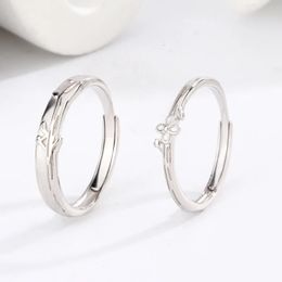 Mode Verkoop paar Ring 100% 926 Sterling zilveren onregelmatige ring Kleine en eenvoudig veelzijdig ontwerp Luxe Qixi Gift 240524
