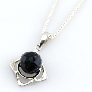 Mode-halfedelstenen sieraden; zwarte onyx hanger; klassieke vrouwen ketting