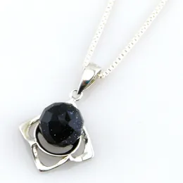 Bijoux en pierre semi-précieuse à la mode, pendentif en Agate noire, collier classique pour femmes