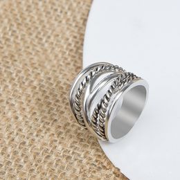 Mode Senior Designer Klassieke 925 Sterling zilveren sieraden Ring voor heren en dames DY Ring Gedraaid Geweven Bedraad Retro X-vormig Verjaardagscadeau met doos