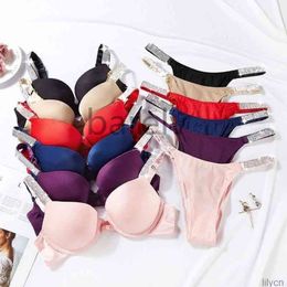 Fashion Sexy Bra Letter Underwear Comfort Breve Push Up Panty 2 piezas Sets de lencería Bikinis sin costura suave transpirable para mujeres nylon