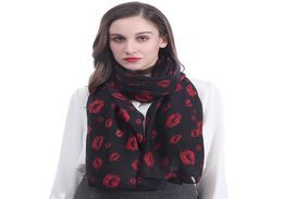 Модный сексуальный женский шарф с принтом губ, шаль, накидка на тело, большой размер, идея для подарка, мягкий и легкий вес 7204291