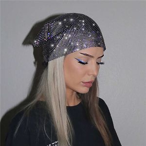 Fashion Heash Crystal Mesh Bling Heads Colorful Heads Scarf pour femmes strass de nuit CHAPE