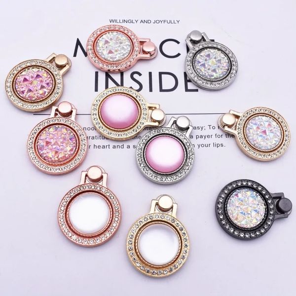 Fashion Shiny Diamond Phone Ring Stand Luxury Metal Dinger Dinger Gift Phone Mobile Phone Stand Anti-Lost pour iPhone Samsung Xiaomi