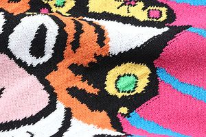 Mode- Verzending 2017 Licht Paars Luipaard Lange Mouwen Dames Sweaters Tiger Jacquard Print Hoge Kwaliteit Pullover Dames S061707