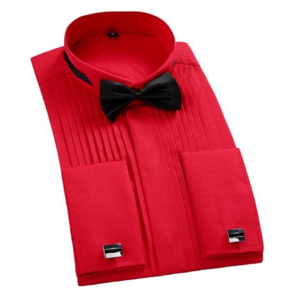 Chemises de mode garçons d'honneur blanc noir ou rouge homme chemise de mariage occasion formelle hommes