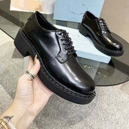 Chaussures de mode et accessoires à lacets en cuir anti-dérapant fond épais marque designer décontracté noir travail chaussures pour femmes respirant polyvalent usine hauteur du talon 5,5 cm