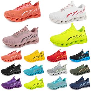 Zapatos de moda hombres corriendo femenino entrenador triple blanco blanco rojo amarillo verde azulado verde azulado color púrpura rosa claro fucsia zapatillas deportivas transpirables quince gai
