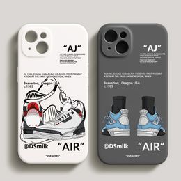 Coque de téléphone avec chaussures à la mode, étui en Silicone solide et souple pour iPhone 15 14 13 Pro 12 11 Pro Xs X XR Max 8 7 SE