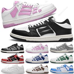 Chaussures de mode Skel-top Chaussures décontractées Skelet Bones Runner Top Low Skel Skeleton Femmes Hommes Baskets Rétro Noir Blanc Véritable Chaussure À Lacets En Cuir