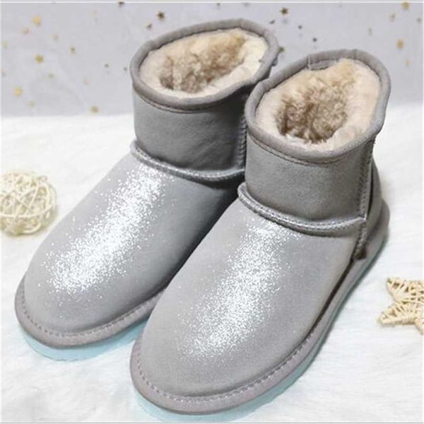 Zapatos de moda Botas de mujer Venta al por mayor Venta al por menor Classic Cowhide Cuero genuino Nieve Cálido para 211022