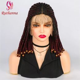 Moda de peluca de encaje grande de peluca sintética de encaje grande de encaje grande para mujeres Cubierta de peluca de jumbo de alta calidad de 14 pulgadas 240506