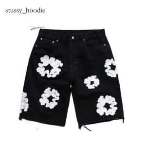 Mode shorts denim traan designer shorts geprinte shortpants slanke heren lichtblauwe shorts krans licht denim shorts was jeans shorts stof 4803