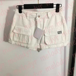 Mode Shorts Jupes Été Designer Short Blanc Broderie Lettre Mini Jupe En Jean pour Femmes