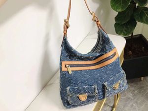 Mode schoudertassen denim ontwerper handtassen luxe dame tas grote boodschappentas ritssluiting canvas bakken