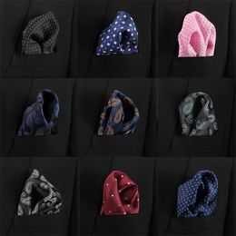 Fashion Silk Hankerchief sjaals Vintage Hankies Mens Pocket Square zakdoeken Gestreepte vaste snotdoek 22x22 cm 220726