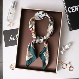 Fashion Silk Skinny Scarf Women Luxury Hair Bands Scrunchies Ribbon Lady Wrap Headband Neck Tie Foulard Female Bandana