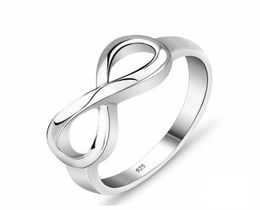 Fashion Silver Color Infinity Ring Eeuwigheid Ring Charms Geschenk Endless Love Symbol Fashion Rings For Women Jewelry7716735