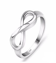 Mode argent couleur infini anneau éternité bague charmes ami cadeau sans fin amour symbole mode anneaux pour femmes bijoux 1393047