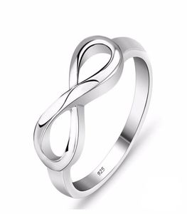 Mode Zilveren kleur Infinity Ring Eternity Ring Charms Vriend Gift Eindeloze Liefde Symbool Mode Ringen Voor Vrouwen sieraden9899587