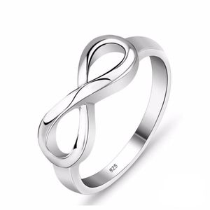 Mode Zilveren kleur Infinity Ring Eternity Ring Charms Vriend Gift Eindeloze Liefde Symbool Mode Ringen Voor Vrouwen sieraden4444067