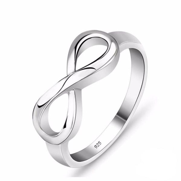 Mode argent couleur infini anneau éternité bague charmes ami cadeau sans fin amour symbole mode anneaux pour femmes bijoux 4444067