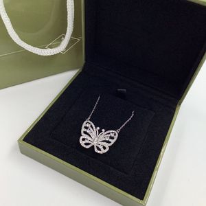 Mode Argent Diamant Papillon Pendentif Collier Designer Clavicule Chaîne pour Femmes Bijoux De Mariage Cadeau Top Qualité