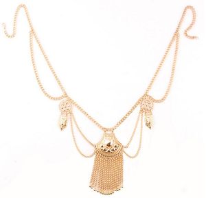 Fashion Silver Gold plaqué Summer Body Chain Body Bijoux Tassel Charms Sexy Biniki Binly Belly European Tribal Bijoux