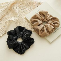 Fashion Silver Gold Scrunchie Hoofdbanden Elastische haarband voor vrouwen Star Dot Velvet Girl Ponytail Holder Haar touwaccessoires