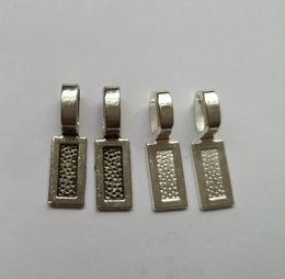 Mode verzilverd tag rechthoekig op borgtochten voor diy sieraden hanger ketting 24.7x7.4mm (0.97 "x0.29"), 1000
