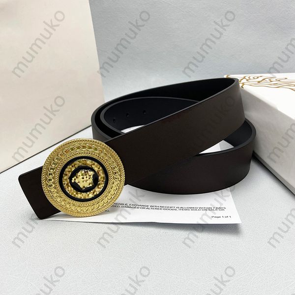 Moda anillo de plata decoración oro Medusa cinturón de diseñador cinturones de cuero genuino para hombres hebilla de lujo cinturones piel de vaca V cintura 3,8 CM caliente