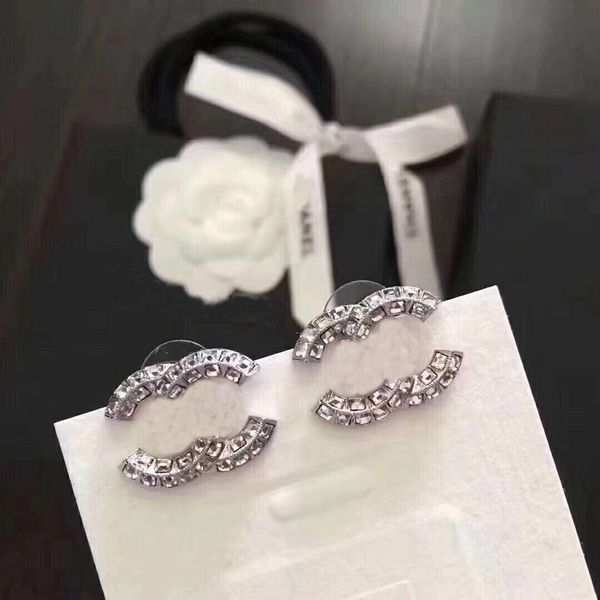 Boucles d'oreilles à étalons en argent argent aretes orecchini pour les femmes amateurs de mariage de fête de fête bijoux de créateur de cadeaux avec sac en graisses