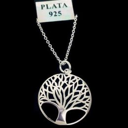 Fashion Silver Tree of Life Collier de pendentif Silver Totem Religion 18inch Colllares populaires 925 Bijoux de la Saint-Valentin de mariage242o