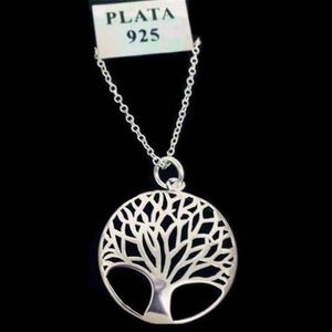 Fashion Silver Tree of Life Collier Pendant Silver Totem Religion 18inch Colllares Populaire 925 Bijoux de la Saint Valentin de mariage265b