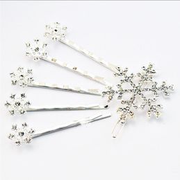 Mode Zilverkleurige Blauwe Sneeuwvlok Haarspelden Set Strass Meisjes Haren Clips Pin Meisje Student Haarspelden Accessoires Haarspeld Haarspeldjes3002230