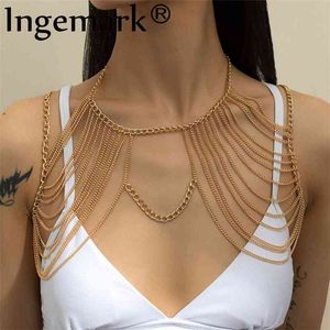 Mode Simple corps pour les femmes Boho été Sexy Bikini soutien-gorge poitrine épaule chaîne Punk métal gland Bijoux charme Bijoux