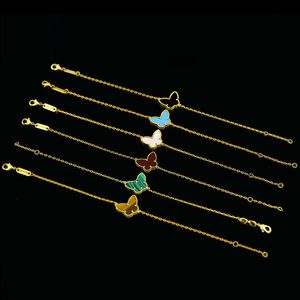 Fashion Simple Butterfly Designer armbanden voor vrouwen 18K Gold Luxury Brand Love Link Chain Bracelet Sieraden Gift