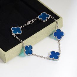 Bracelet trèfle Simple à la mode, boucles d'oreilles fleur à cinq feuilles, or 18 carats, pendentif de styliste Y2K, cadeau de mariée, bijoux de Club
