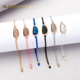 Bracelet de bijoux tissé en cristal simple pour femmes, bracelet en pierre naturelle colorée scintillante, cadeau d'amitié 243i