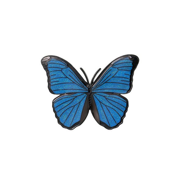 Mode Simple Mignon Bleu Papillon Broches Pour Femmes Émail Alliage Animal Broche Épingles De Sûreté